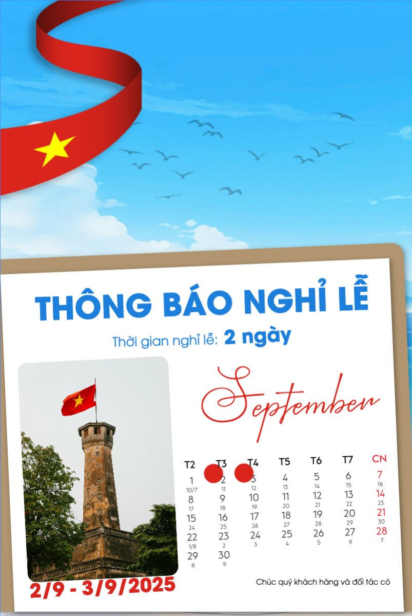 Mẫu Bài post MXH dọc 2/9, Quốc Khánh, lễ hội, thông báo, lịch nghỉ, Việt Nam, sự kiện, event, hiện đại, modern — LayerPic