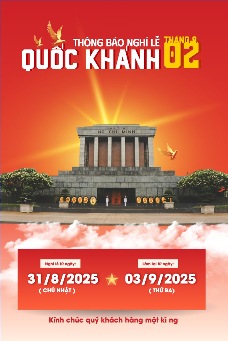 Mẫu Bài post MXH dọc 2/9, Quốc Khánh, lễ hội, thông báo, lịch nghỉ, Việt Nam, sự kiện, event, hiện đại, modern — LayerPic