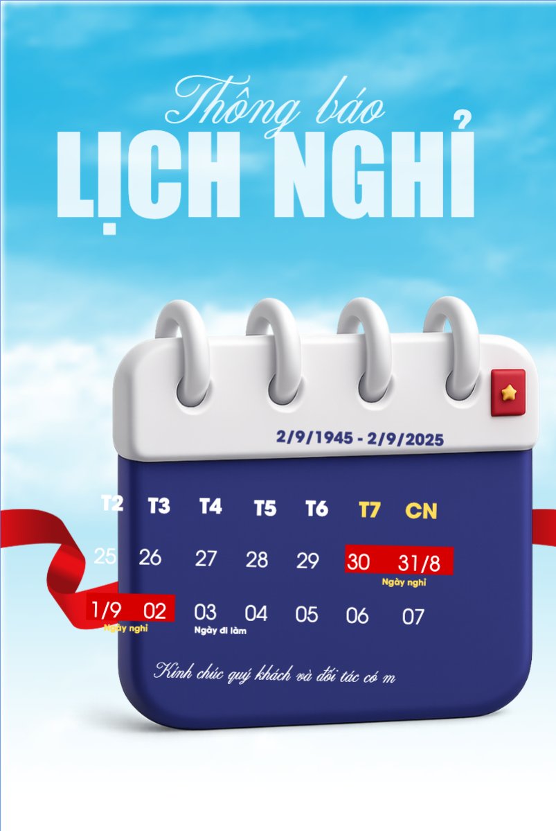 Mẫu Bài post MXH dọc 2/9, Quốc Khánh, lễ hội, thông báo, lịch nghỉ, Việt Nam, sự kiện, event, hiện đại, modern — LayerPic