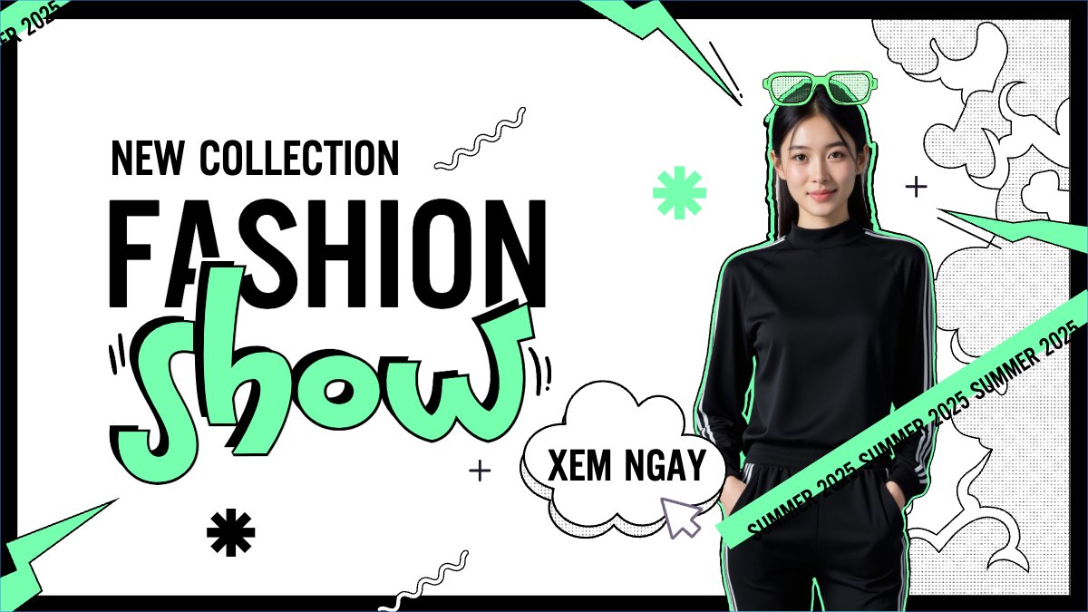 Mẫu Bài post MXH (16:9) Giải trí, fashion, thời trang, quần áo, trang phục, clothes, outfit — LayerPic