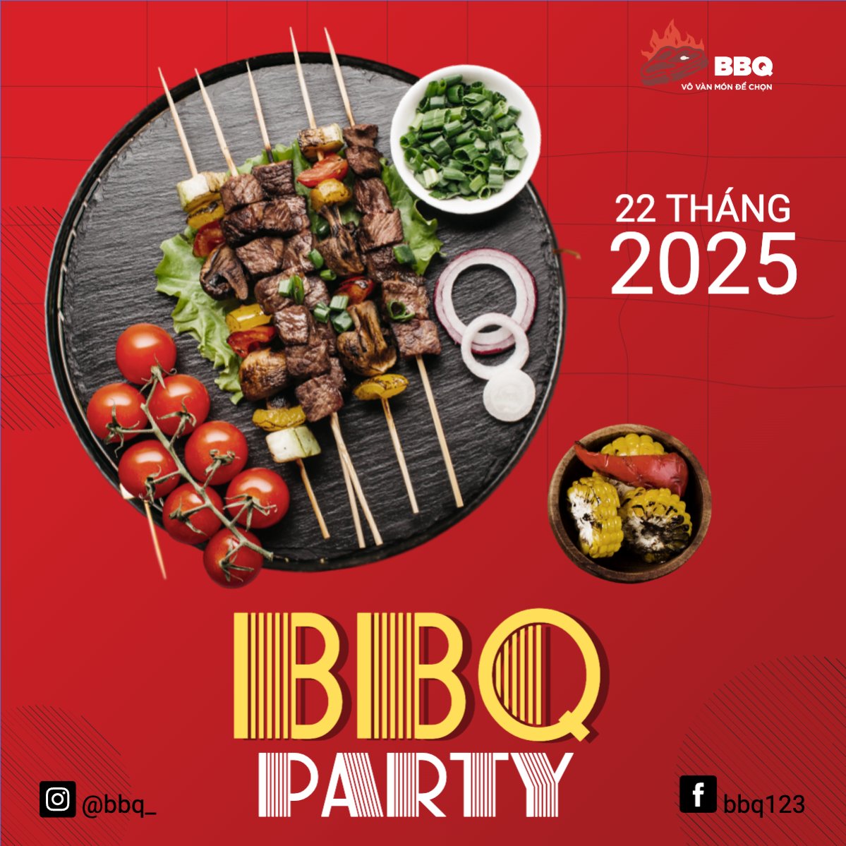 Mẫu Bài post MXH vuông Đồ ăn, food, thực phẩm, ẩm thực, món ăn, F&B, nhà hàng, thức ăn,grilled beef, buffet, bò nướng, bbq — LayerPic