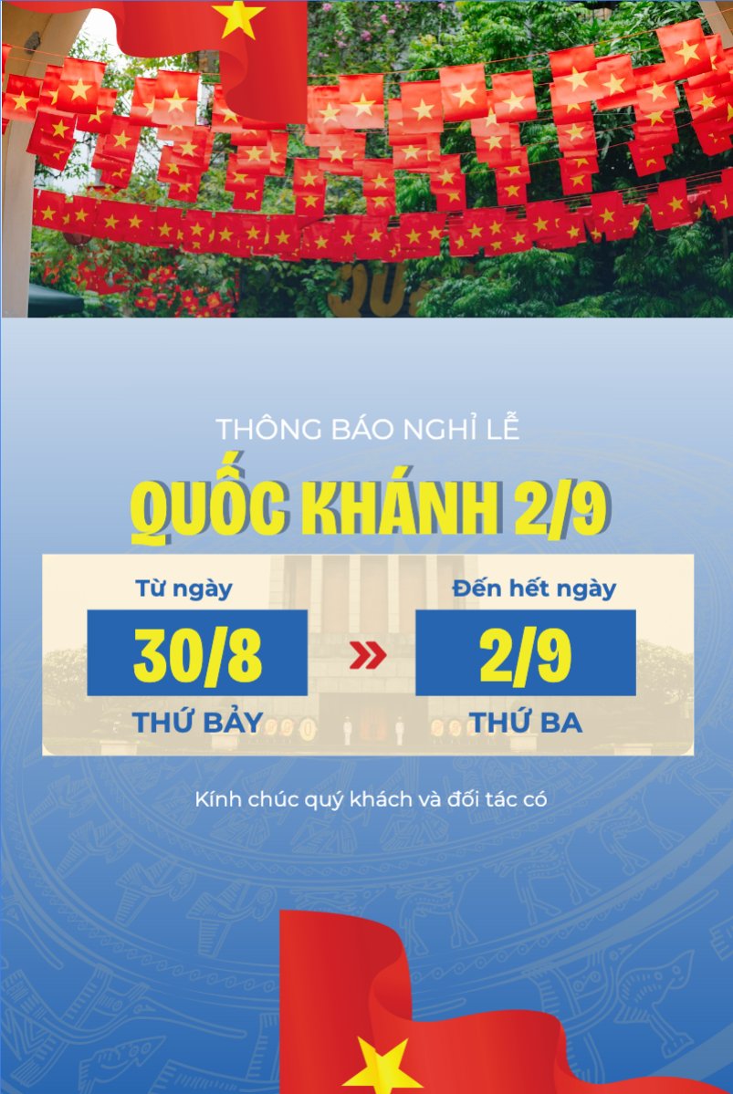 Mẫu Bài post MXH dọc 2/9, Quốc Khánh, lễ hội, thông báo, lịch nghỉ, Việt Nam, sự kiện, event, hiện đại, modern — LayerPic
