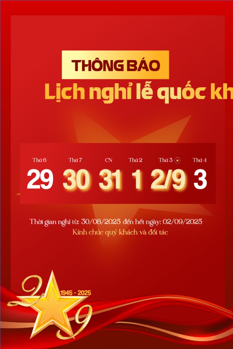 Mẫu Bài post MXH dọc 2/9, Quốc Khánh, lễ hội, thông báo, lịch nghỉ, Việt Nam, sự kiện, event, hiện đại, modern — LayerPic