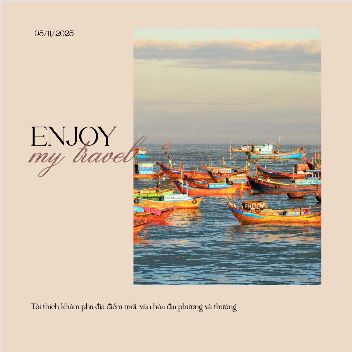 Mẫu Bài post MXH vuông Du lịch, travel, tourism, trải nghiệm, khám phá — LayerPic