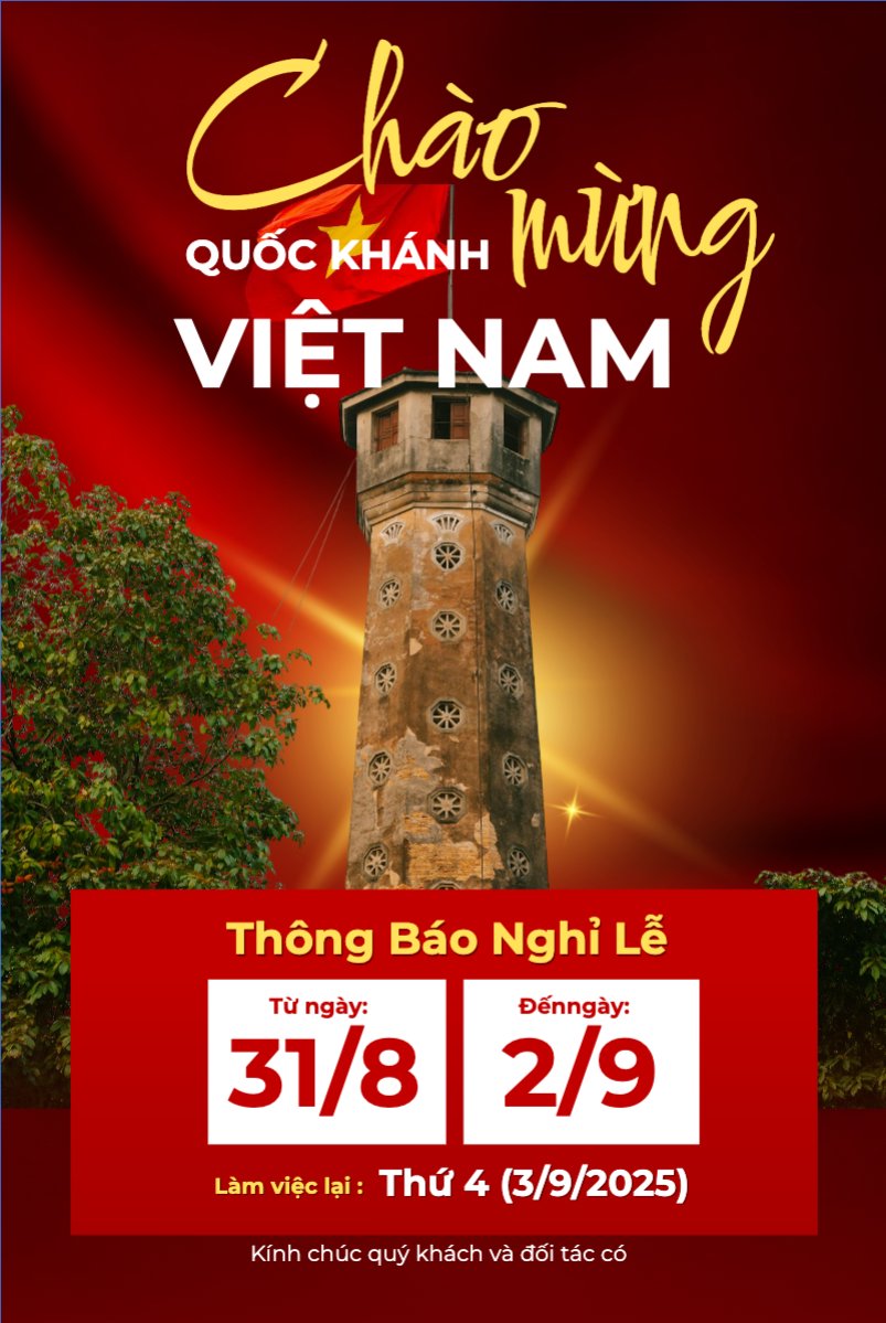 Mẫu Bài post MXH dọc 2/9, Quốc Khánh, lễ hội, thông báo, lịch nghỉ, Việt Nam, sự kiện, event, hiện đại, modern — LayerPic