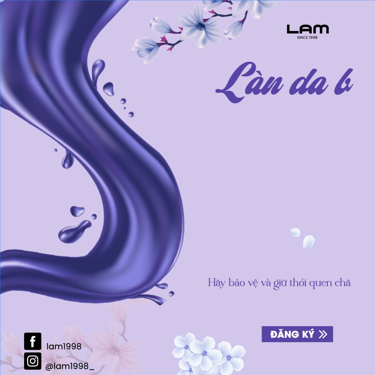 Mẫu Bài post MXH vuông Spa, beauty, làm đẹp, thẩm mỹ, comestic — LayerPic