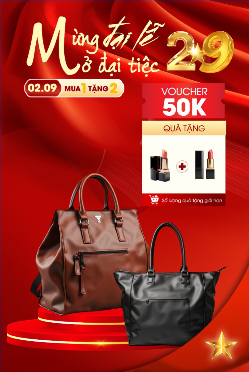 Mẫu Bài post MXH dọc 2/9, Quốc Khánh, lễ hội, Việt Nam, fashion, thời trang, quần áo, trang phục, clothes, outfit, túi, bag, hiện đại, modern — LayerPic