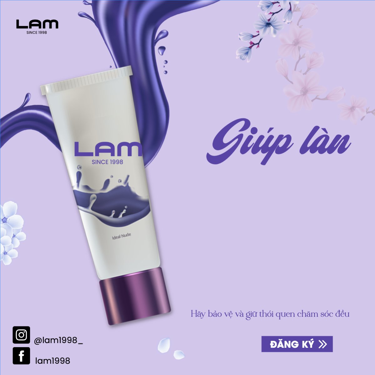 Mẫu Bài post MXH vuông Spa, beauty, làm đẹp, thẩm mỹ, cosmetic — LayerPic