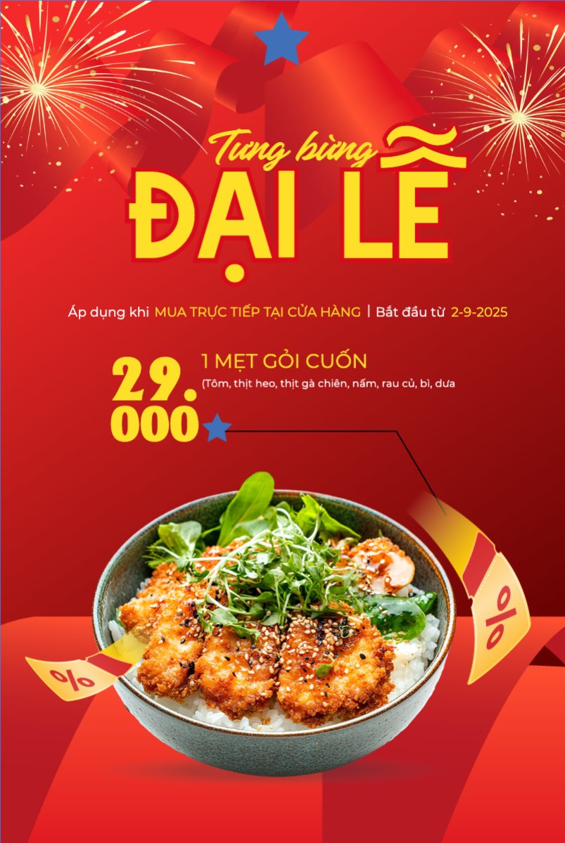 Mẫu Bài post MXH dọc 2/9, Quốc Khánh, lễ hội, Việt Nam, đồ ăn, food, thực phẩm, ẩm thực, món ăn, F&B, thức ăn, hiện đại, modern — LayerPic