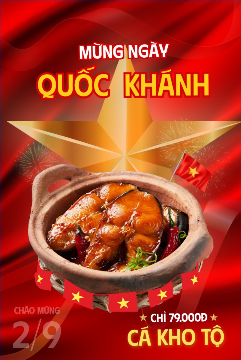 Mẫu Bài post MXH dọc 2/9, Quốc Khánh, lễ hội, Việt Nam, đồ ăn, food, thực phẩm, ẩm thực, món ăn, F&B, thức ăn, hiện đại, modern — LayerPic