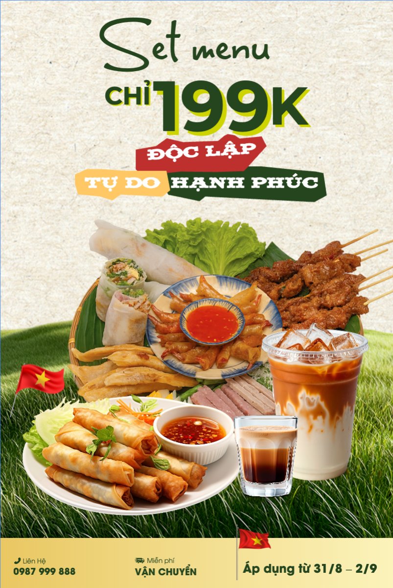 Mẫu Bài post MXH dọc 2/9, Quốc Khánh, lễ hội, Việt Nam, đồ ăn, food, thực phẩm, ẩm thực, món ăn, F&B, thức ăn, cổ điển, vintage, retro, classic — LayerPic