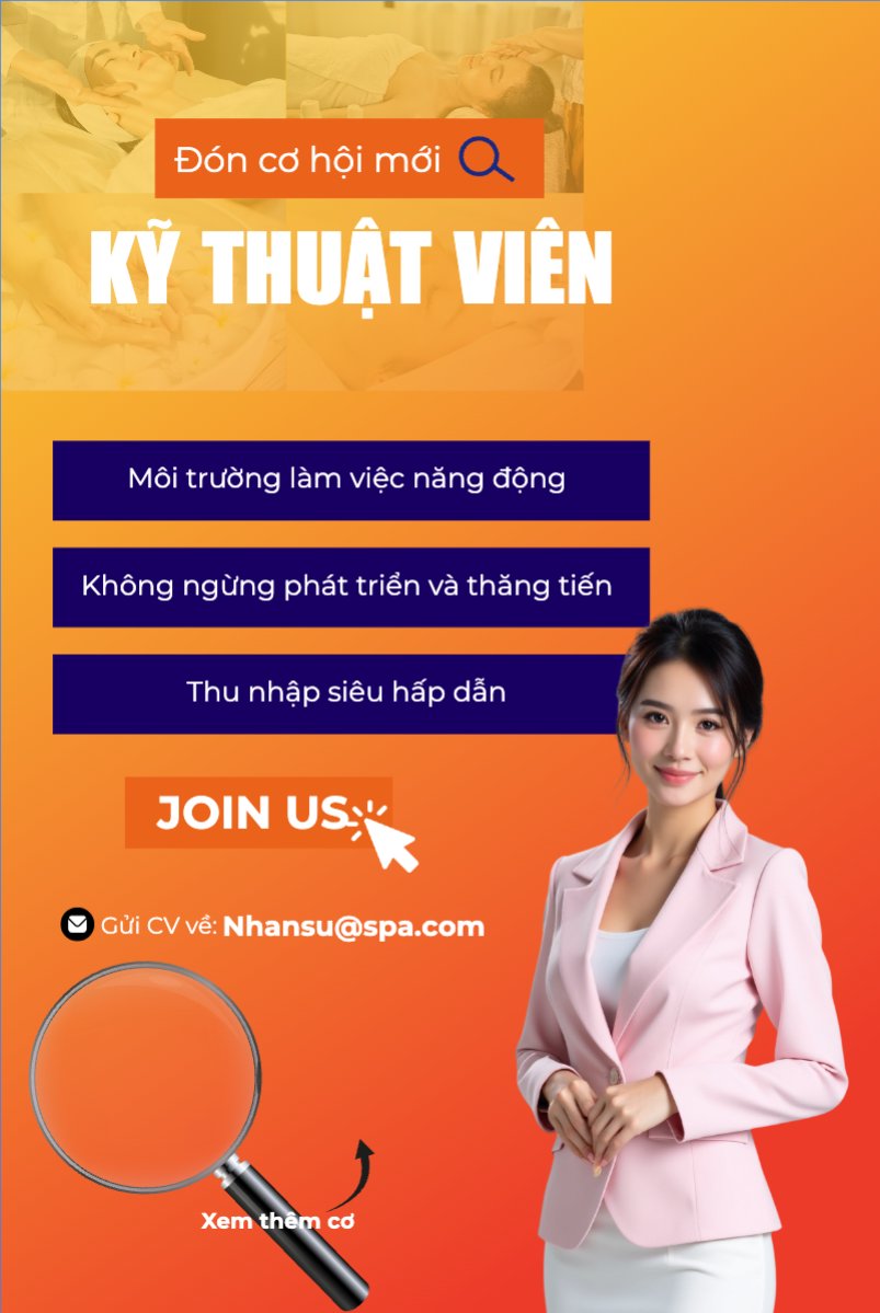 Mẫu Bài post MXH dọc Spa, tuyển dụng, beauty, làm đẹp, thẩm mỹ, cosmetic, hiện đại, modern — LayerPic