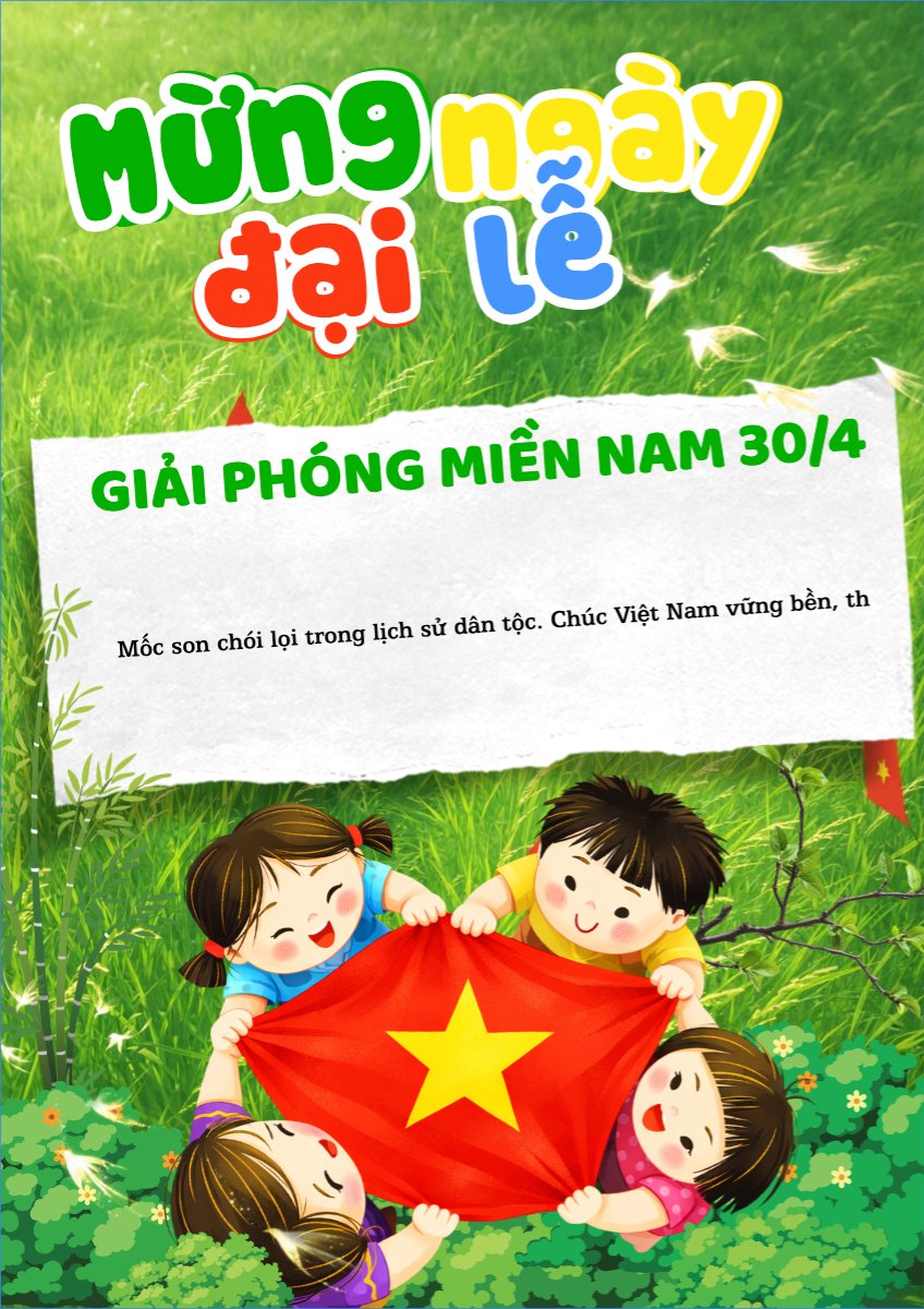 Mẫu Poster chuẩn Nhiệt liệt chào mừng ngày Giải phóng miền Nam, thống nhất đất nước — LayerPic