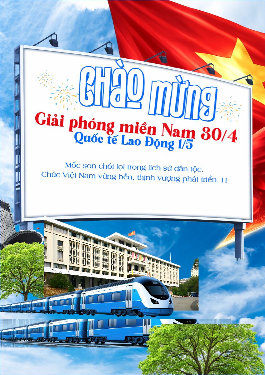 Mẫu Poster chuẩn Nhiệt liệt chào mừng ngày Giải phóng miền Nam, thống nhất đất nước — LayerPic