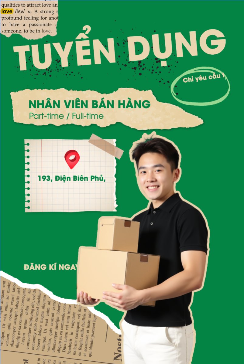 Mẫu Bài post MXH dọc Nhân viên, tuyển dụng, fashion, thời trang, quần áo, trang phục, clothes, outfit, cổ điển, vintage, retro, classic — LayerPic