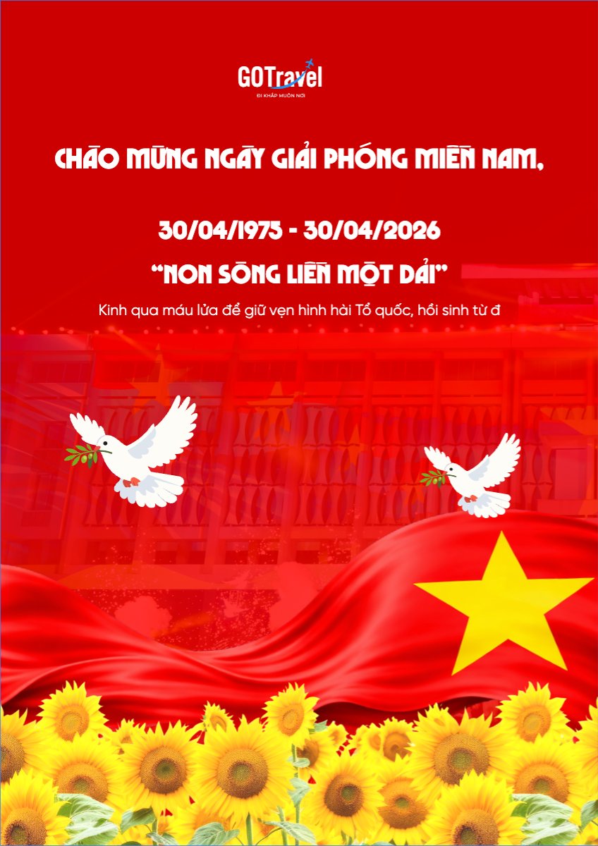 Mẫu Poster chuẩn Nhiệt liệt chào mừng ngày Giải phóng miền Nam, thống nhất đất nước — LayerPic