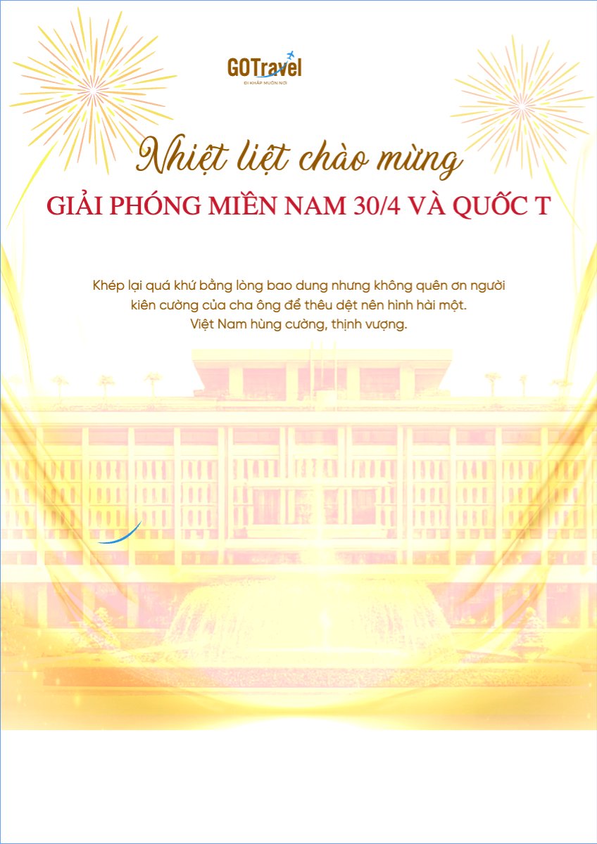 Mẫu Poster chuẩn Nhiệt liệt chào mừng ngày Giải phóng miền Nam, thống nhất đất nước — LayerPic