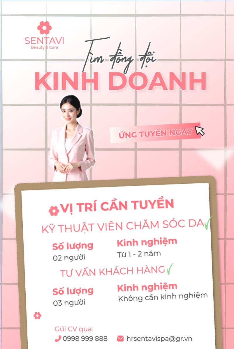 Mẫu Bài post MXH dọc Spa, tuyển dụng, beauty, làm đẹp, thẩm mỹ, thẩm mỹ viện, cosmetic, hiện đại, modern — LayerPic