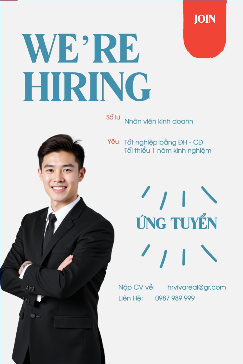 Mẫu Bài post MXH dọc Content creator, tuyển dụng, thương mại điện tử, commercial electronics, social media marketing, online, dễ thương, cute — LayerPic