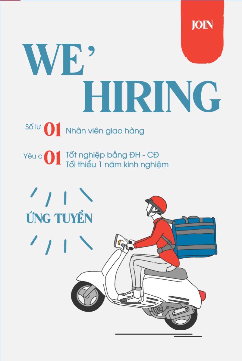 Mẫu Bài post MXH dọc Giao hàng, shipper, nhân viên, văn phòng, office, dễ thương, cute — LayerPic