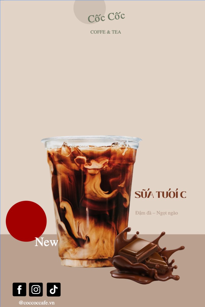Mẫu Bài post MXH dọc Cà phê, coffee, cà phê, nước uống, juice, giải khát, F&B, drink, dễ thương, hiện đại — LayerPic