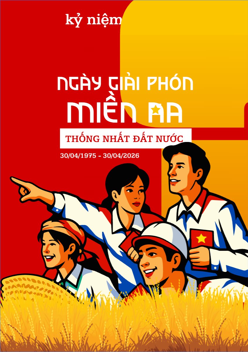 Mẫu Poster chuẩn Mừng lễ 30/4 Giải Phóng Miền Nam, thống nhất đất nước — LayerPic