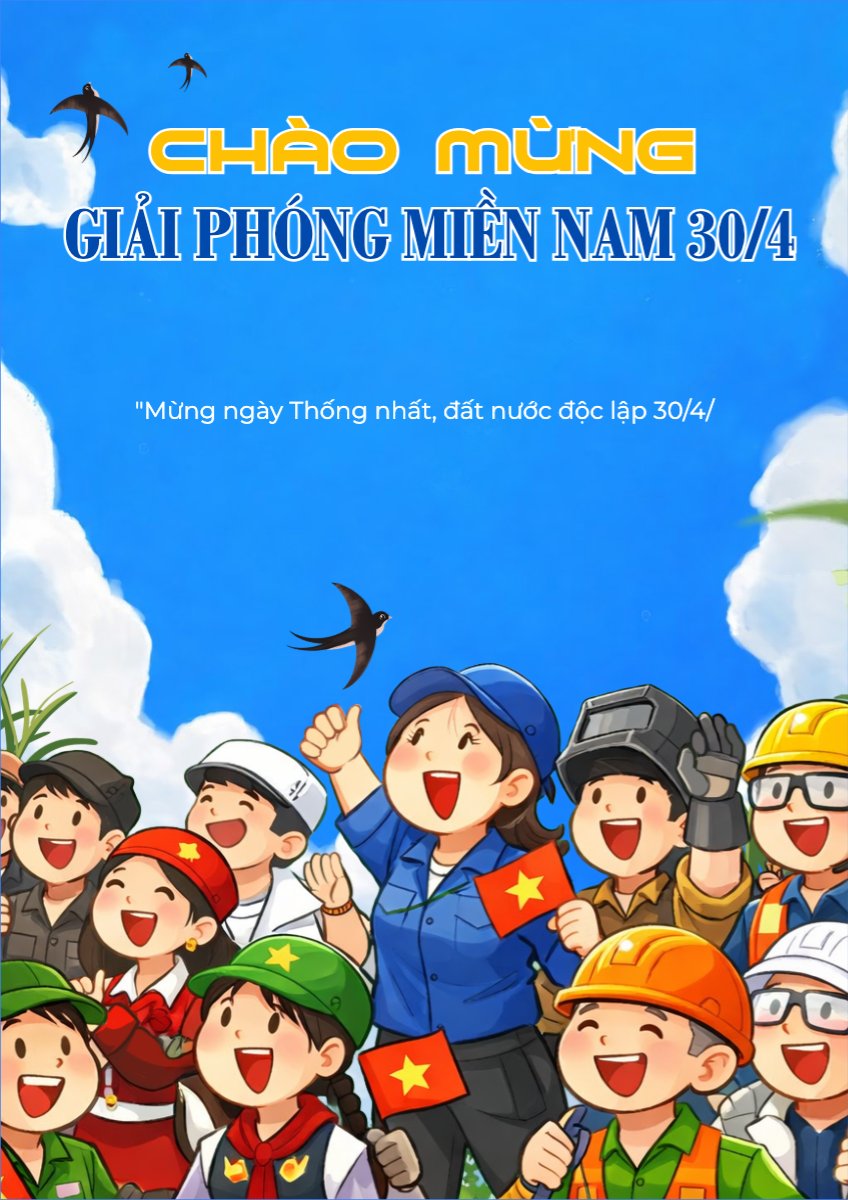 Mẫu Poster chuẩn Nhiệt liệt chào mừng ngày Giải phóng miền Nam, thống nhất đất nước — LayerPic