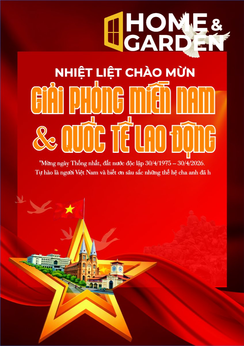 Mẫu Poster chuẩn Nhiệt liệt chào mừng ngày Giải phóng miền Nam, thống nhất đất nước — LayerPic