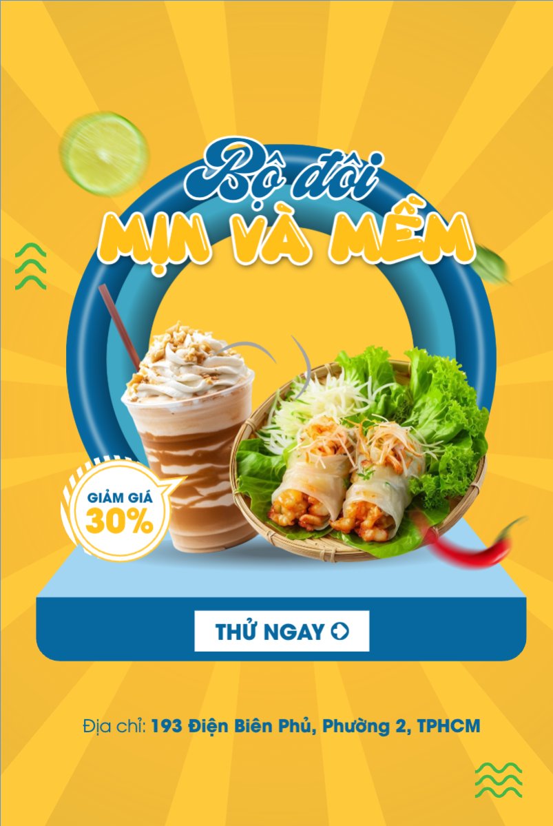 Mẫu Bài post MXH dọc Gỏi cuốn, gỏi, cà phê, coffee, nước uống, Đồ ăn, food, thực phẩm, ẩm thực, món ăn, F&B, nhà hàng, hiện đại, modern — LayerPic