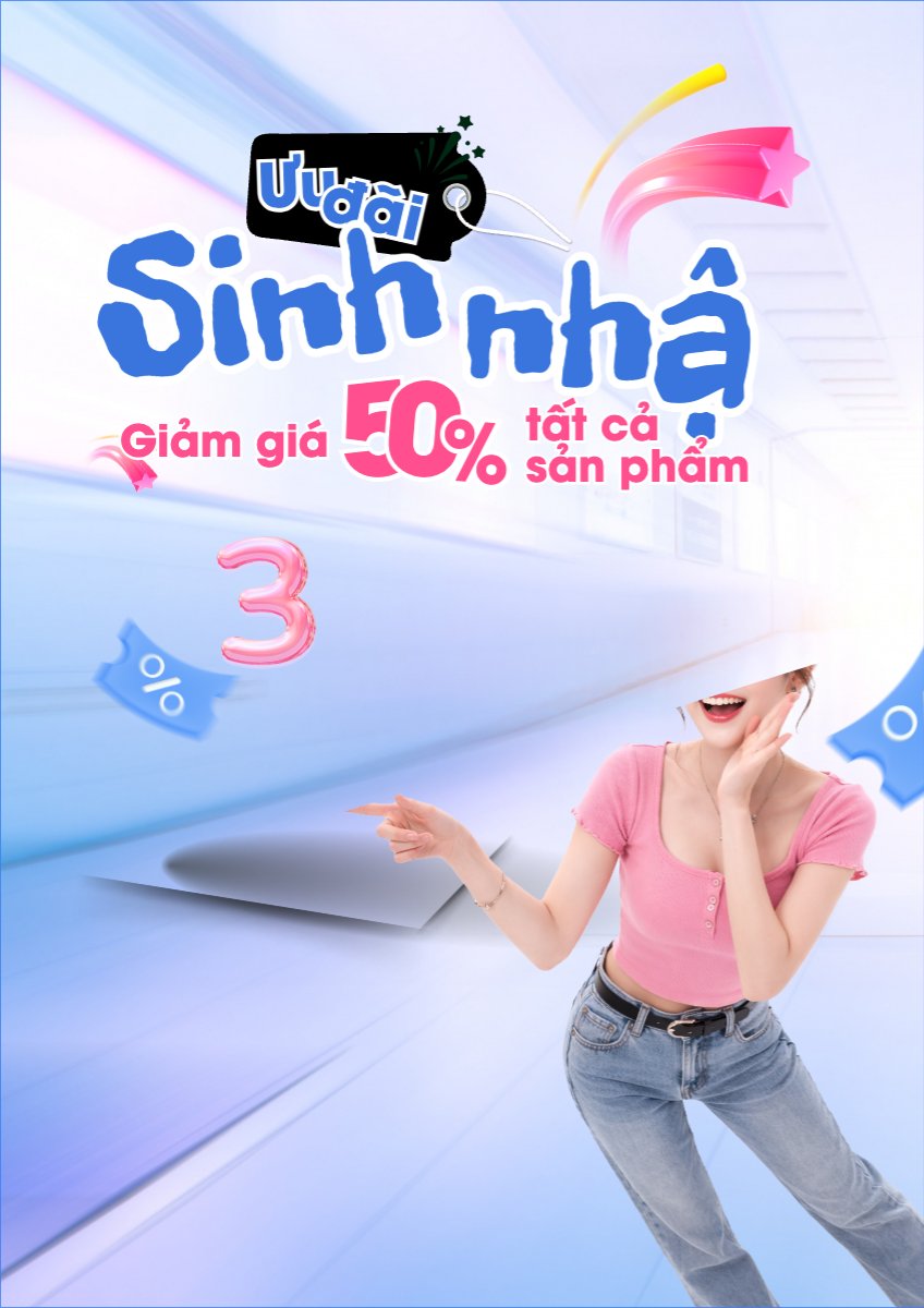 Mẫu Poster chuẩn Giảm giá sinh nhật — LayerPic