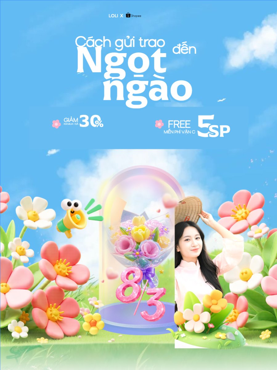 Mẫu Banner dọc Cách gửi trao ngọt ngào đến phái đẹp — LayerPic