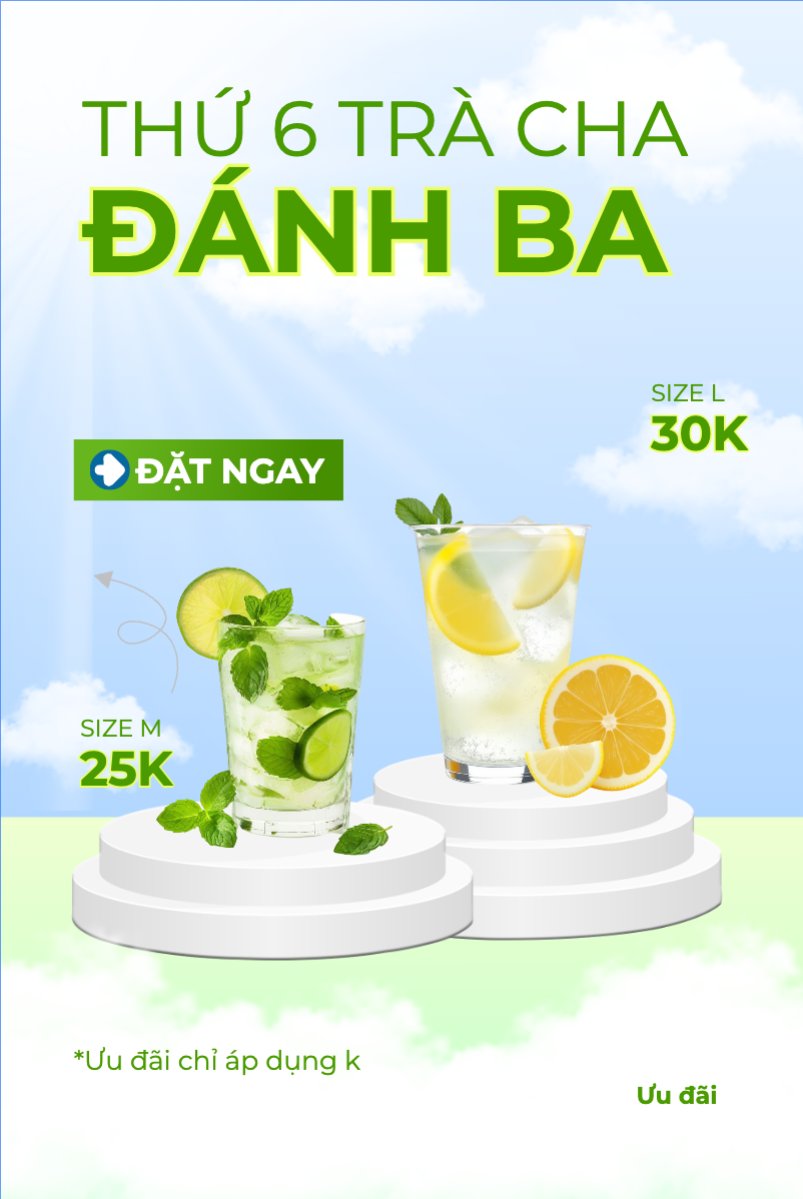 Mẫu Bài post MXH dọc Trà chanh, lemontea, soda, nước uống, juice, giải khát, F&B, drink, hiện đại — LayerPic