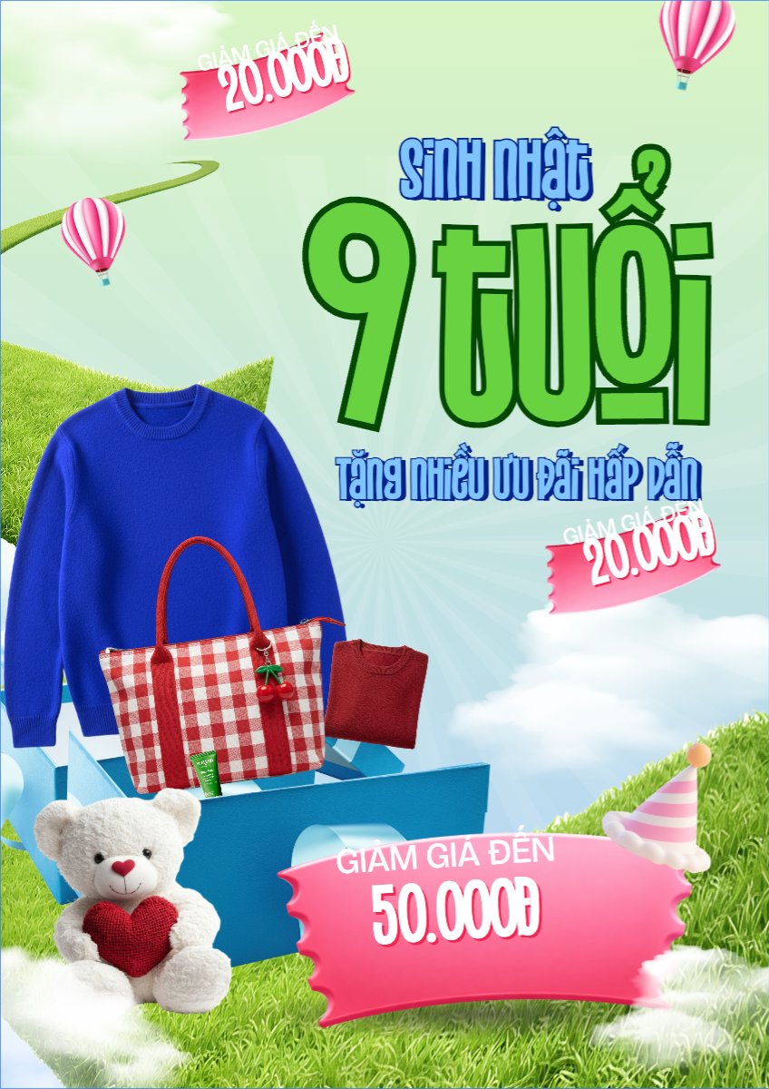 Mẫu Poster chuẩn Giảm giá sinh nhật — LayerPic