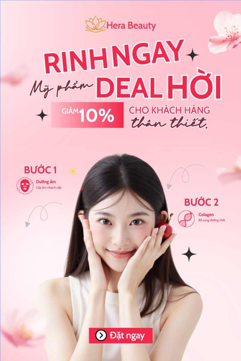 Mẫu Bài post MXH dọc Mỹ phẩm, trang điểm, make up, spa, beauty, làm đẹp, thẩm mỹ, comestic, hiện đại, morden — LayerPic