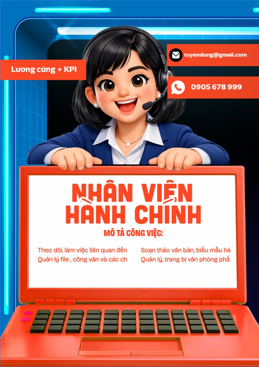 Mẫu Poster chuẩn Tuyển dụng hành chính — LayerPic