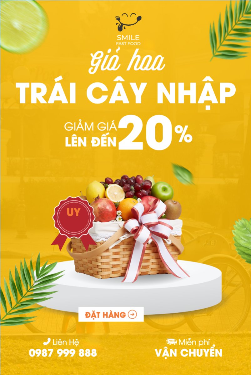 Mẫu Bài post MXH dọc Trái cây, fruit, Đồ ăn, food, thực phẩm, ẩm thực, món ăn, F&B, nhà hàng, thức ăn, hiện đại — LayerPic
