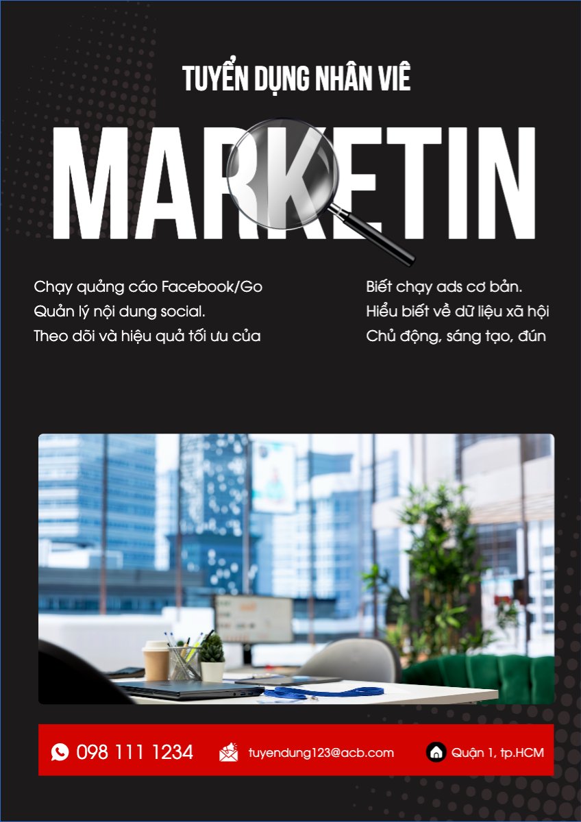 Mẫu Poster chuẩn Tuyển dụng marketing — LayerPic