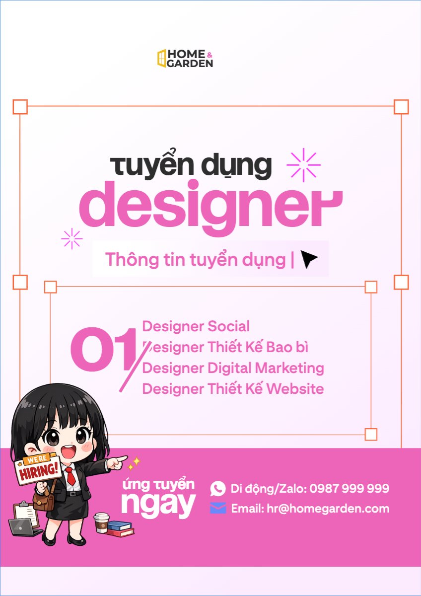 Mẫu Poster chuẩn Tuyển dụng Designer — LayerPic