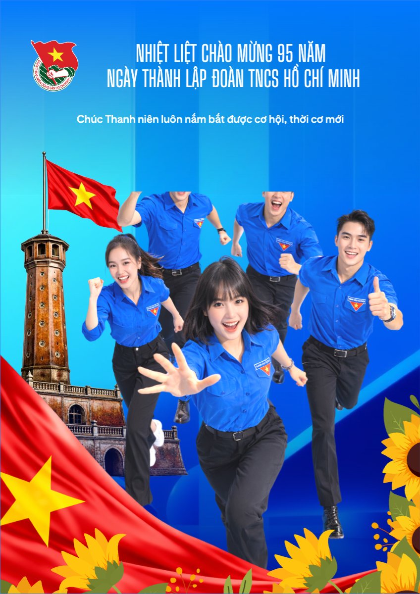 Mẫu Poster chuẩn Nhiệt liệt chào mừng ngày thành lập Đoàn TNCS Hồ Chí Minh — LayerPic