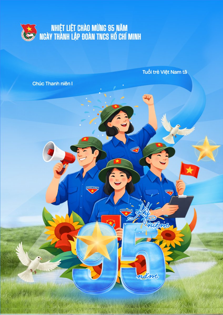 Mẫu Poster chuẩn Nhiệt liệt chào mừng ngày thành lập Đoàn TNCS Hồ Chí Minh — LayerPic