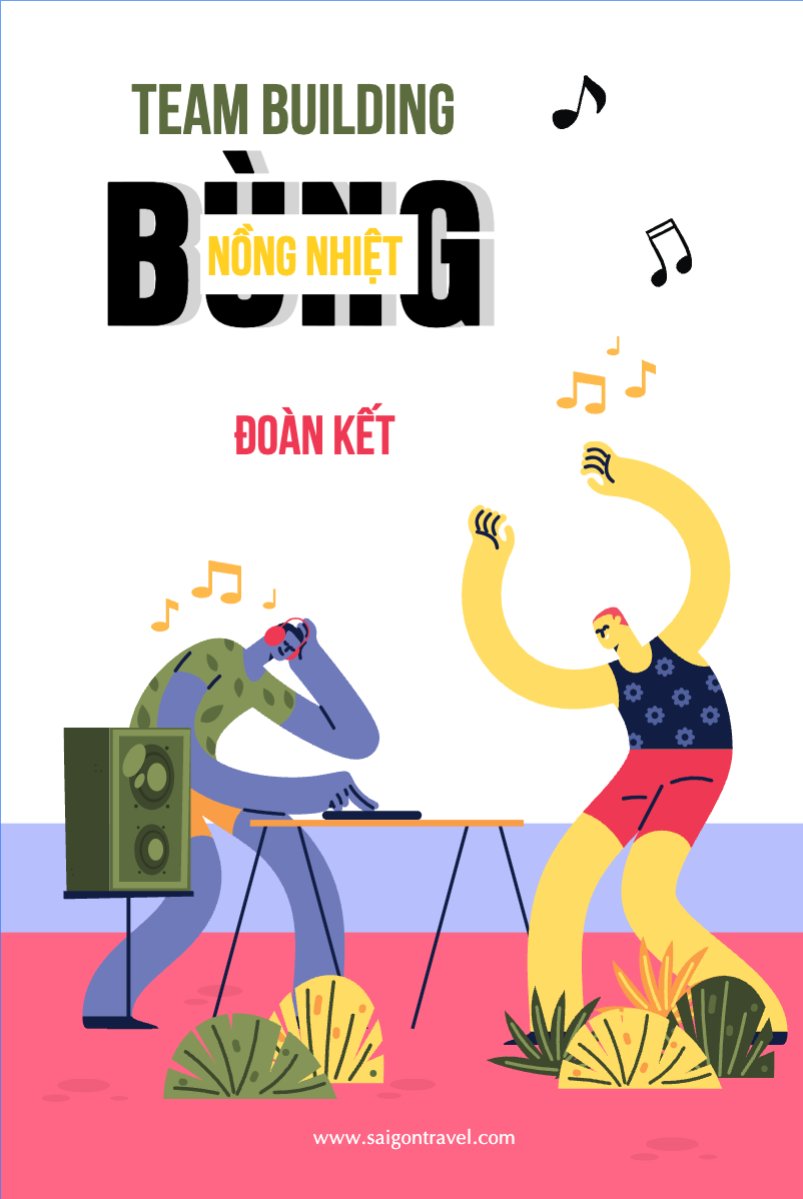 Mẫu Bài post MXH dọc Team building, Du lịch, travel, tourism, trải nghiệm, khám phá — LayerPic