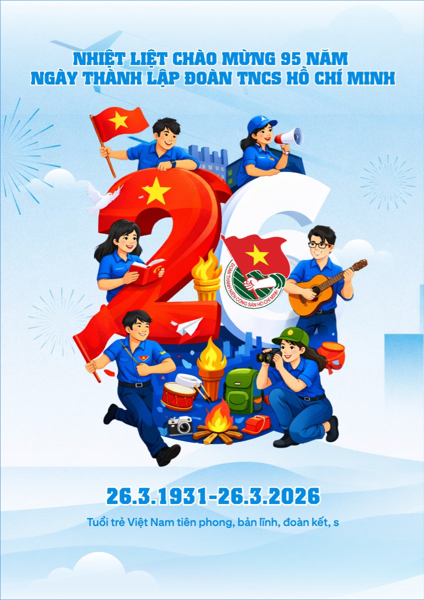 Mẫu Poster chuẩn Chào mừng kỷ niệm ngày thành lập Đoàn TNCS Hồ Chí Minh 26/3 — LayerPic