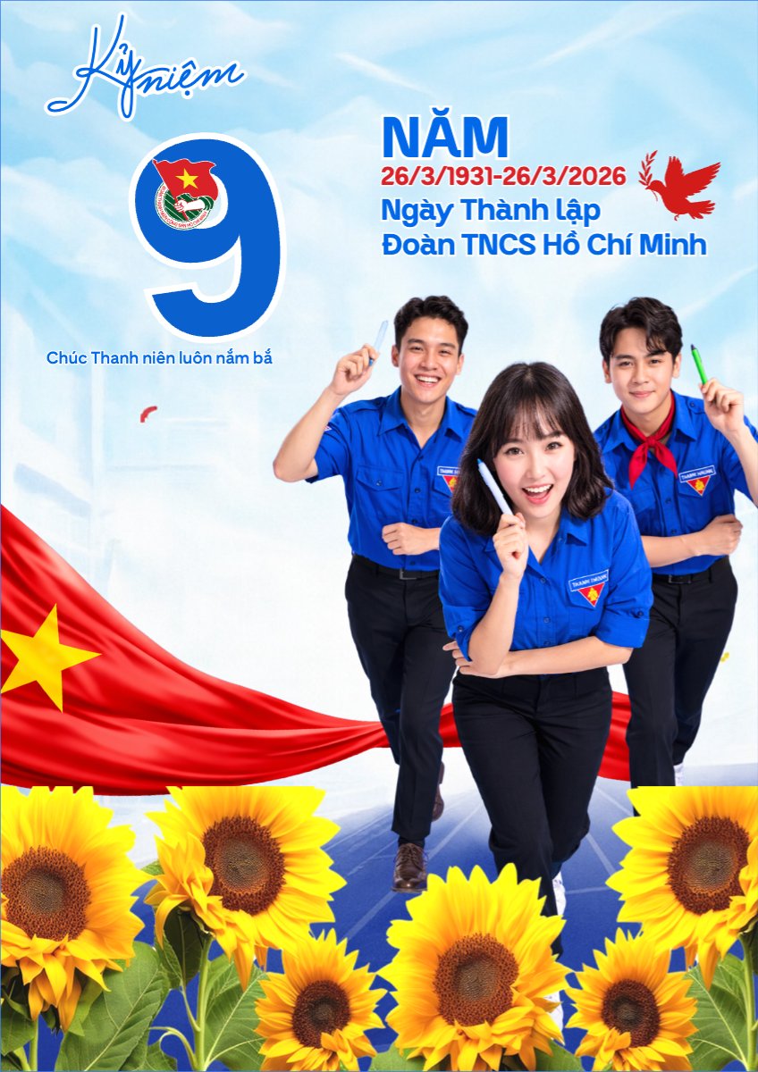Mẫu Poster chuẩn Chào mừng kỷ niệm ngày thành lập Đoàn TNCS Hồ Chí Minh 26/3 — LayerPic