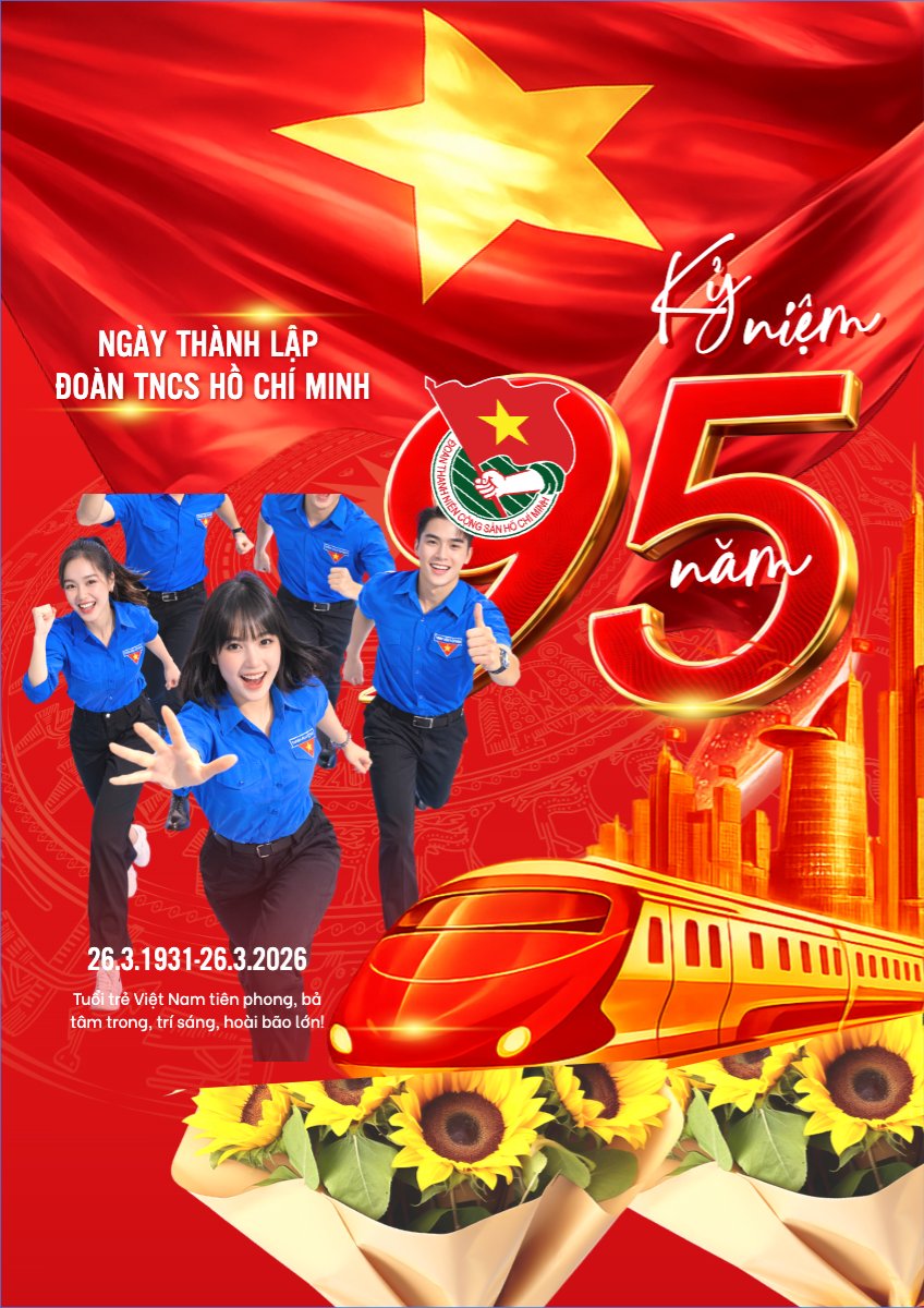 Mẫu Poster chuẩn Chào mừng kỷ niệm ngày thành lập Đoàn TNCS Hồ Chí Minh 26/3 — LayerPic