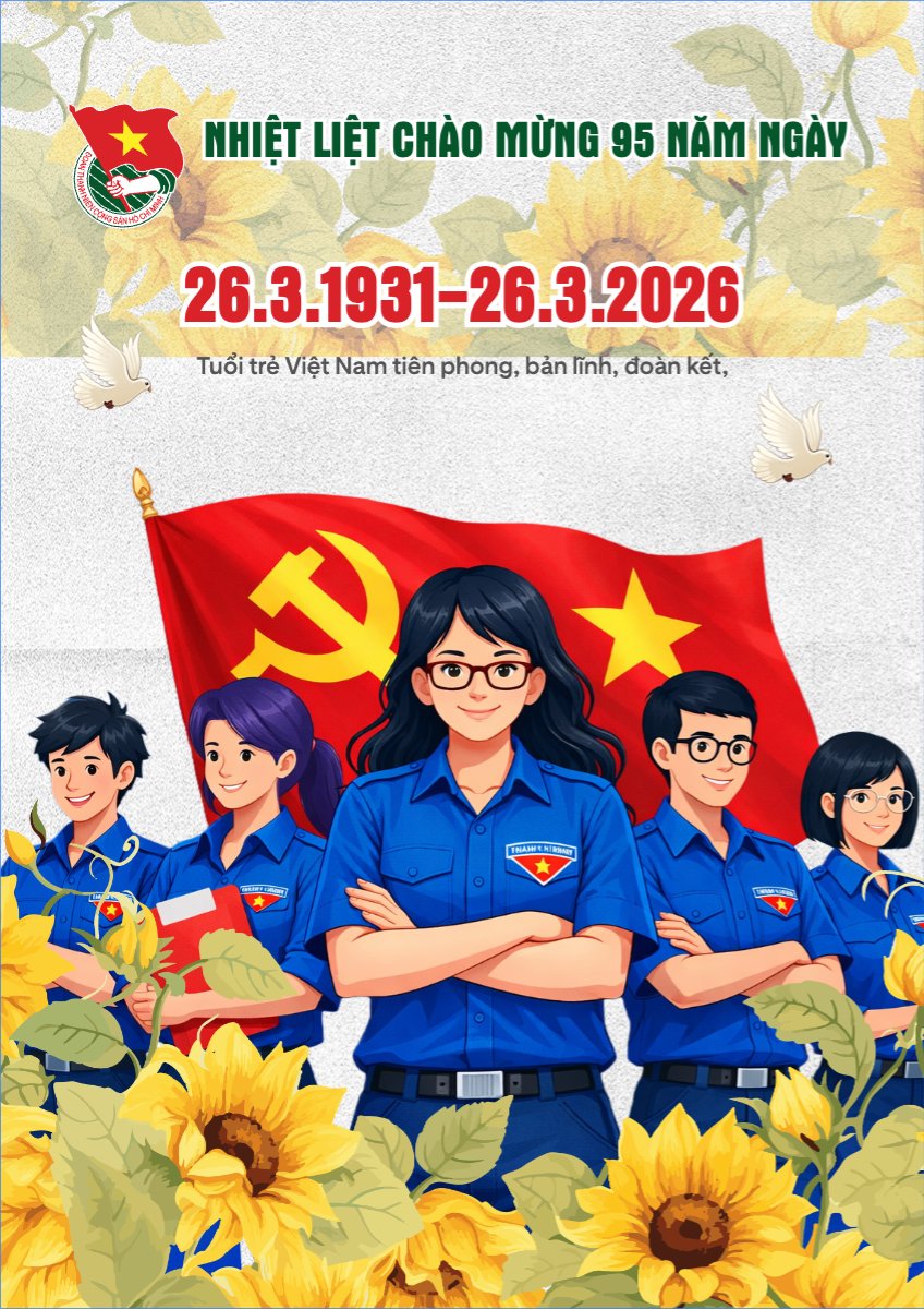 Mẫu Poster chuẩn Chào mừng kỷ niệm ngày thành lập Đoàn TNCS Hồ Chí Minh 26/3 — LayerPic