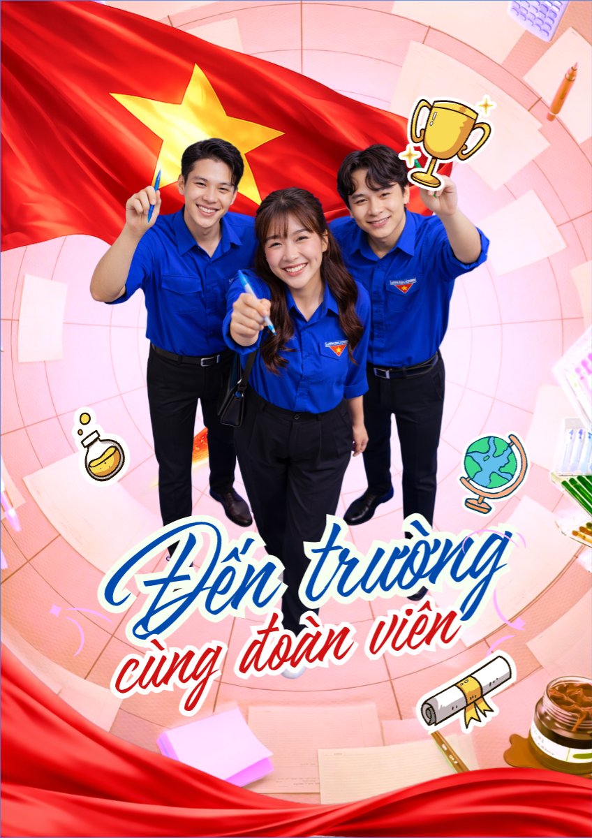 Mẫu Poster chuẩn Đến trường cùng đoàn viên — LayerPic