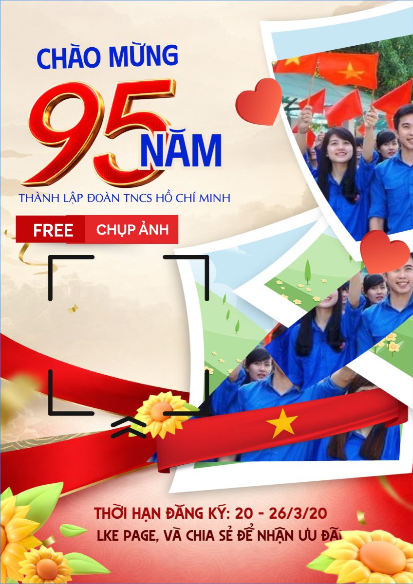 Mẫu Poster chuẩn Free chụp ảnh đoàn viên — LayerPic