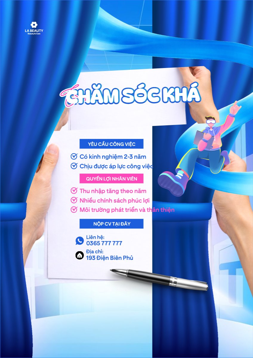 Mẫu Poster chuẩn Tìm chăm sóc khách hàng — LayerPic