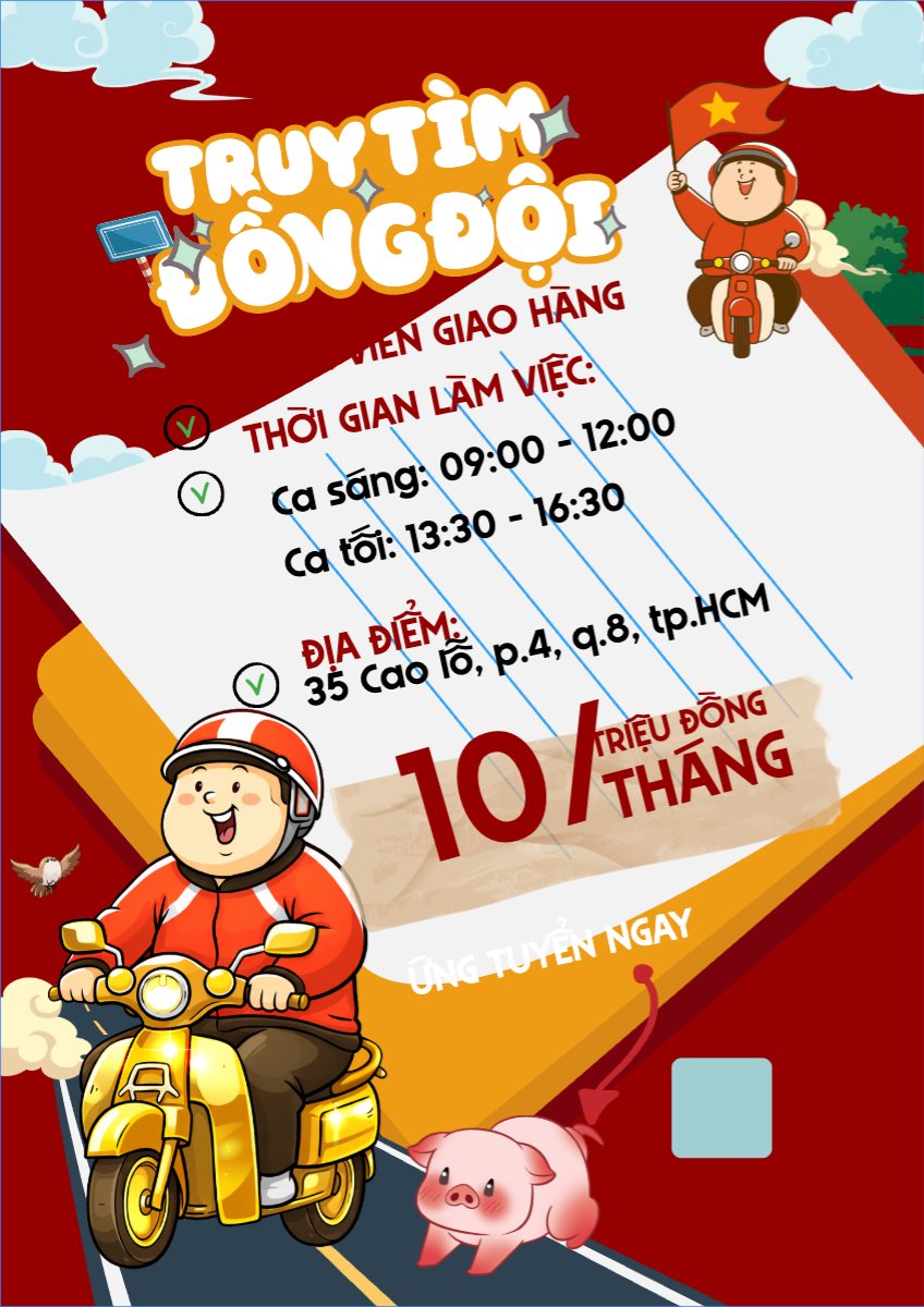 Mẫu Poster chuẩn Tuyển dụng giao hàng — LayerPic