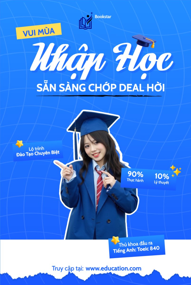 Mẫu Bài post MXH dọc Xét tuyển, tuyển sinh, tựu trường, nhập học, giáo dục, education, school, trường học, ngoại ngữ — LayerPic
